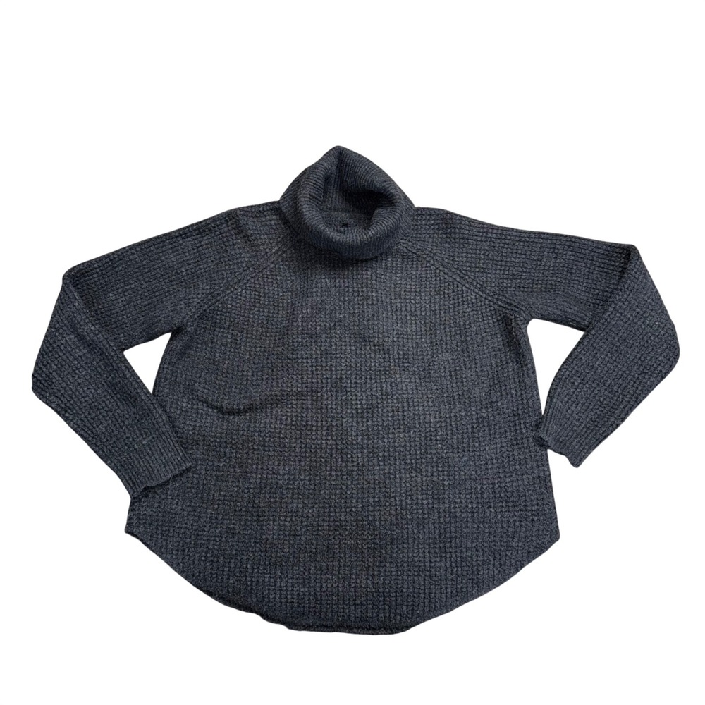 Kuhl Turtleneck Sweater Womens XL Charcoal Grey Excellent Waffle Knit Curved Hem